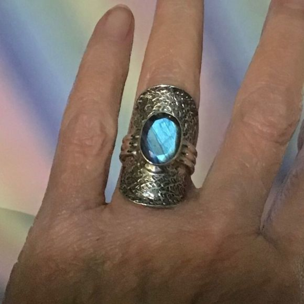 Vintage Sterling Silver Labradorite‎ Ring
